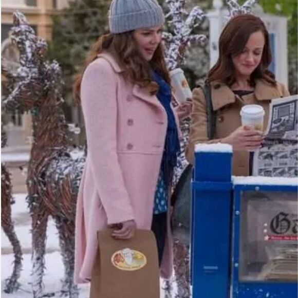 Guess Pink Double Breasted Bouclé Cutaway Coat - Picture 3 of 16